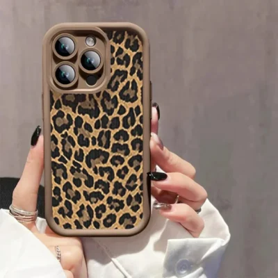 Fashion Brown Black Leopard Print Phone Case For iPhone 14 15 16 Pro Max 11 12 13 Mini SE 7 8 Plus X XR XS MAX Shockproof Cover