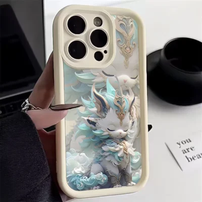 Cute Cartoon Dragon Soft Phone Case For iPhone 11 12 13 14 15 16 Pro Max Plus X XR XS Max 7 8 15 Plus SE 2020 Shockproof Cover
