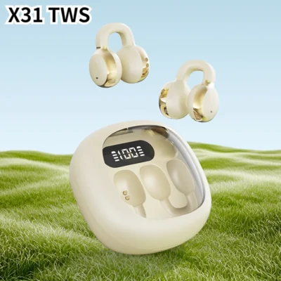 X31 Wireless Ear Hanging Headset, Noise Reduction Hanging Earphones, Waterproof Ear Earphones For Sports Work Running Walking
