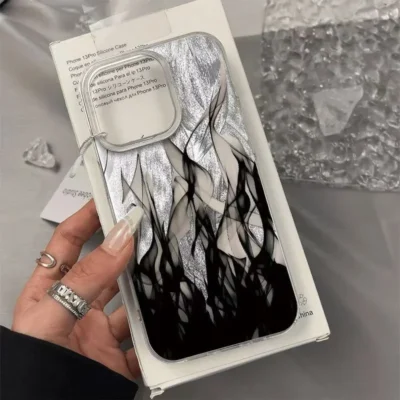 Fire Flame Phone Case for Iphone 16 15 14 13 12 11 Pro Max Plus X XR Xs SE2 SE 8 7 Plus Plated Cover Cool Boy Girl Gift Shell
