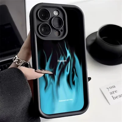 Fashion Blue Flame Fire Phone Case for Xiaomi Redmi Note 13 12 11 Pro Plus 12S 11S 10S 10 12C 13C 4G Soft Silicone Protect Cover