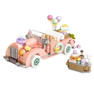 Food Cart Building Block Toy Street View 294pcs Building Bricks Set Include Ice Cream BBQ Station Toy Xmas for Adults with Box