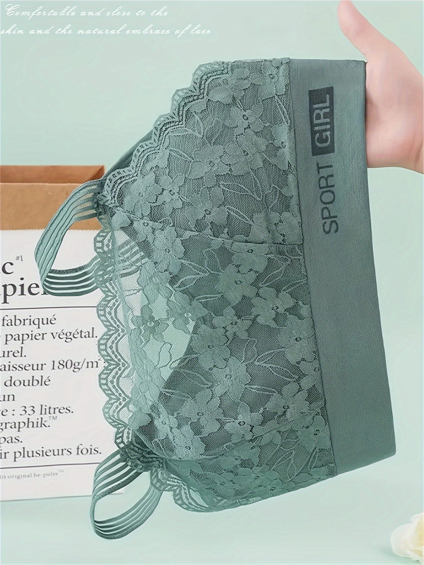 3pcs Women'S Lace Trim Wireless Bras - Ultra-Comfortable, Full Coverage, Elegant Style in Solid Colors with Removable Pads, High Support & Breathable for Casual Attire