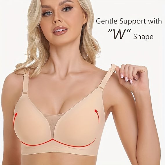 Ultra-Comfy Wireless Push-Up Mesh Bra - Breathable, Sweat-Wicking, Adjustable Straps, Soft Padded Cups, Everyday Essential for Womens Lingerie & Underwear