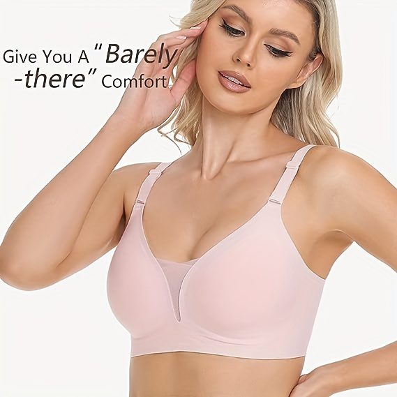 Ultra-Comfy Wireless Push-Up Mesh Bra - Breathable, Sweat-Wicking, Adjustable Straps, Soft Padded Cups, Everyday Essential for Womens Lingerie & Underwear