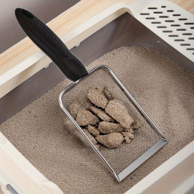 Stainless Steel Cat Litter Scoop - Easy Clean, Durable Pet Waste Shovel for Cats