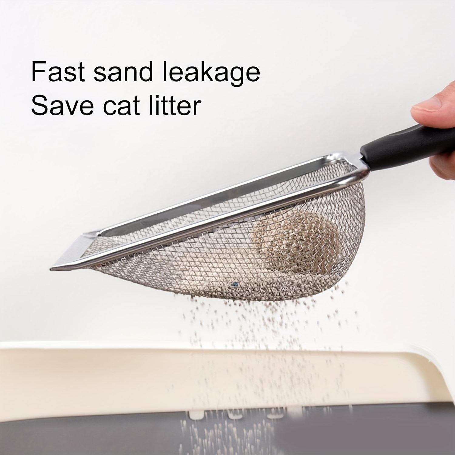 Stainless Steel Cat Litter Scoop - Easy Clean, Durable Pet Waste Shovel for Cats