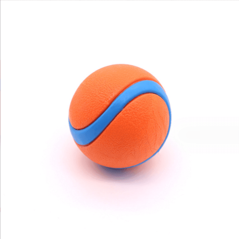 Bouncy Dog Ball - Teeth-Cleaning, Water-Friendly for Training & Play, Vibrant Orange & Blue - Ideal for Medium Breeds