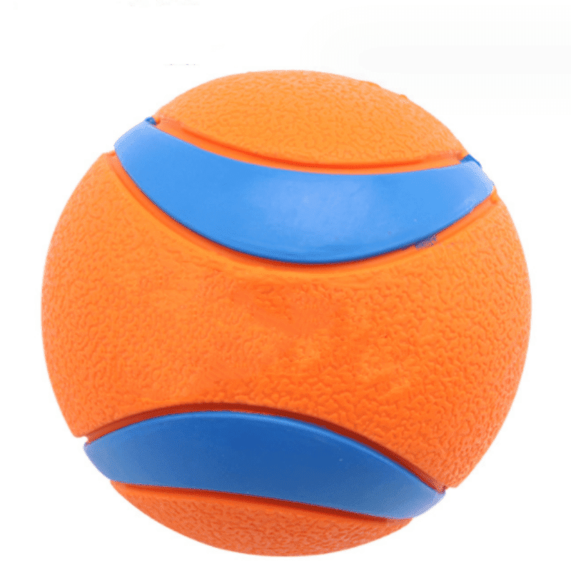Bouncy Dog Ball - Teeth-Cleaning, Water-Friendly for Training & Play, Vibrant Orange & Blue - Ideal for Medium Breeds