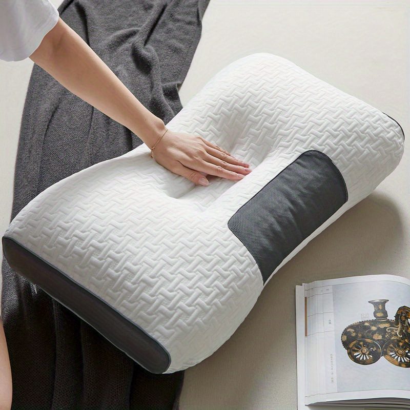 Comfortable Breathable Pillow - Honeycomb & Waffle Pattern Massage Core, Moisture-Wicking Polyester Cover, Machine Washable for Bedroom and Living Room Decor