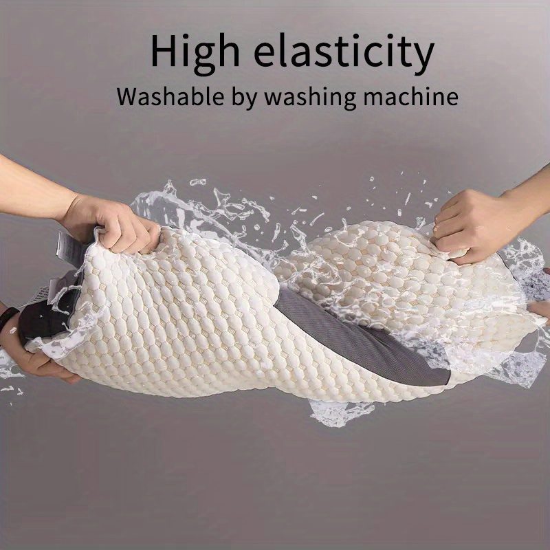 Comfortable Breathable Pillow - Honeycomb & Waffle Pattern Massage Core, Moisture-Wicking Polyester Cover, Machine Washable for Bedroom and Living Room Decor