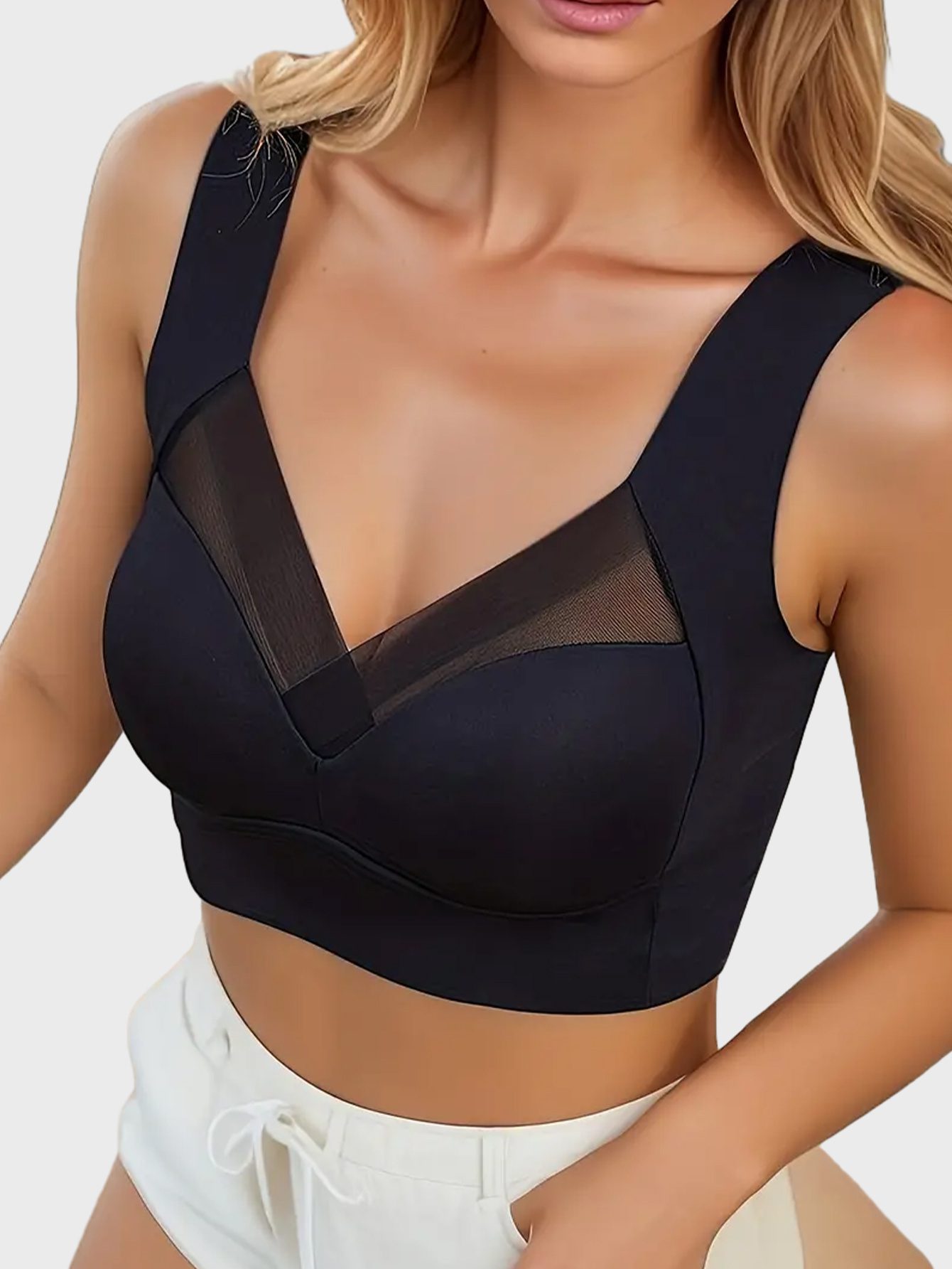 1pc Solid Seamless Wireless Tank Bra, Sexy Comfy Push Up Bra, Women's Lingerie & Underwear