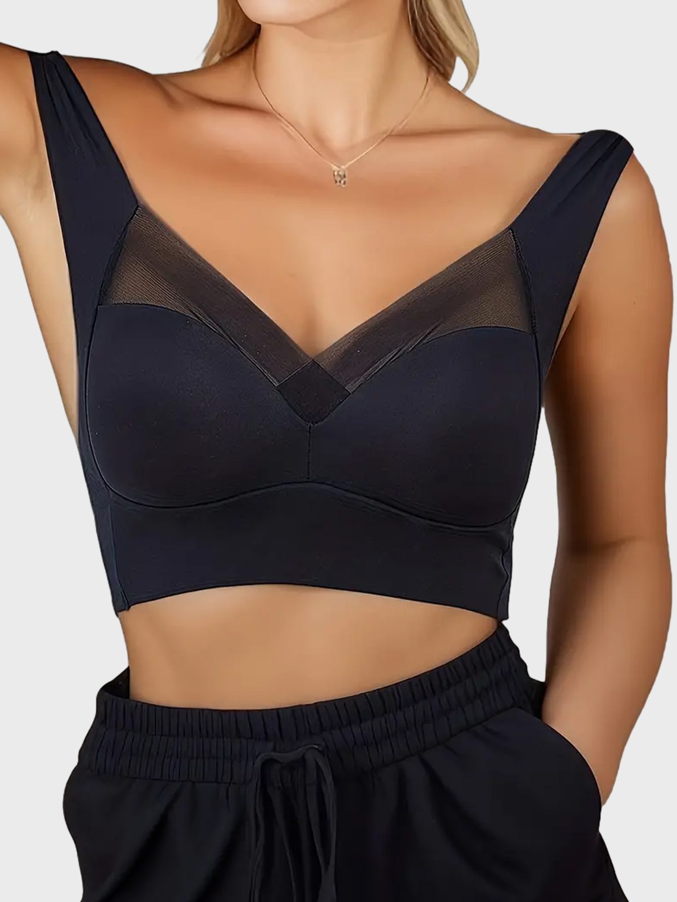 1pc Solid Seamless Wireless Tank Bra, Sexy Comfy Push Up Bra, Women's Lingerie & Underwear