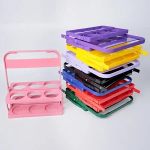 Portable Foldable Plastic Beer Rack Durable Cup Organizer Wine Rack Beer Bottle Holder Beverage Basket Reusable Cocktail Rack