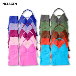 NCLAGEN Yoga Sets Women Gym Clothes Impact Longline Strappy Top And Impact Shorts Sports 2 Piece Fitness Suit Running Workout