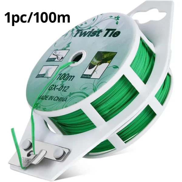 1 Roll 100M Multifunctional Plastic Steel Twist Tie Sturdy Reusable Garden Flower Plant Support Strap Tie - Image 6