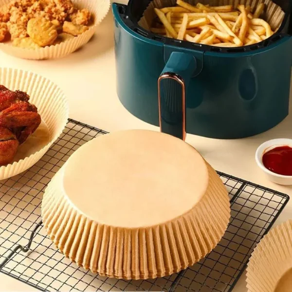 50/100Pcs Air Fryer Disposable Paper Non-Stick Airfryer Baking Papers Round Air-Fryer Paper Liners Paper Kitchen Accessories - Image 3