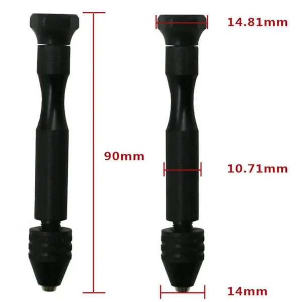 Mini Tool Set with Black Hand Twist Drill 10Pcs Fried Dough Twists Drill for Woodworking Drilling Rotary Wood Holes Tools - Image 6