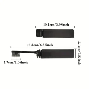 Portable Compact Charcoal Folding Toothbrush - Perfect for TravelCamping, and Hiking - Easy to Take and Efficient Teethbrush