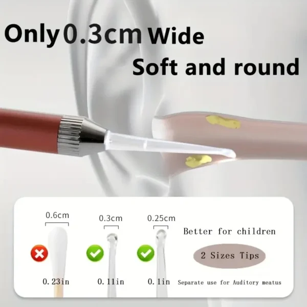 Luminous Ear Scoop, Stainless Steel Ear Scoop with Light, Luminous Ear Cleaner, Visual Ear Picking Tool - Image 2