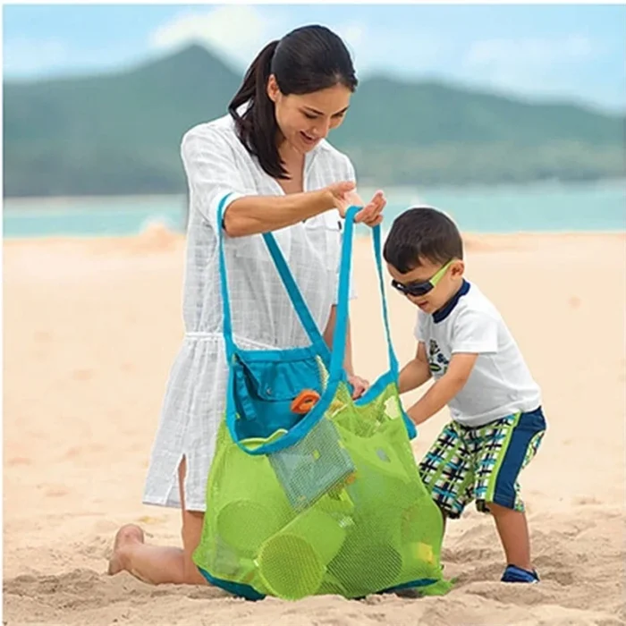 kf-S04a5e5b97b1849db8062c032fb83c5cfd Children Sand Away Protable Mesh Bag Kids Bath Toys Storage Bags Swimming Large Beach Bag for Towels Women Cosmetic Makeup Bag - Image 1
