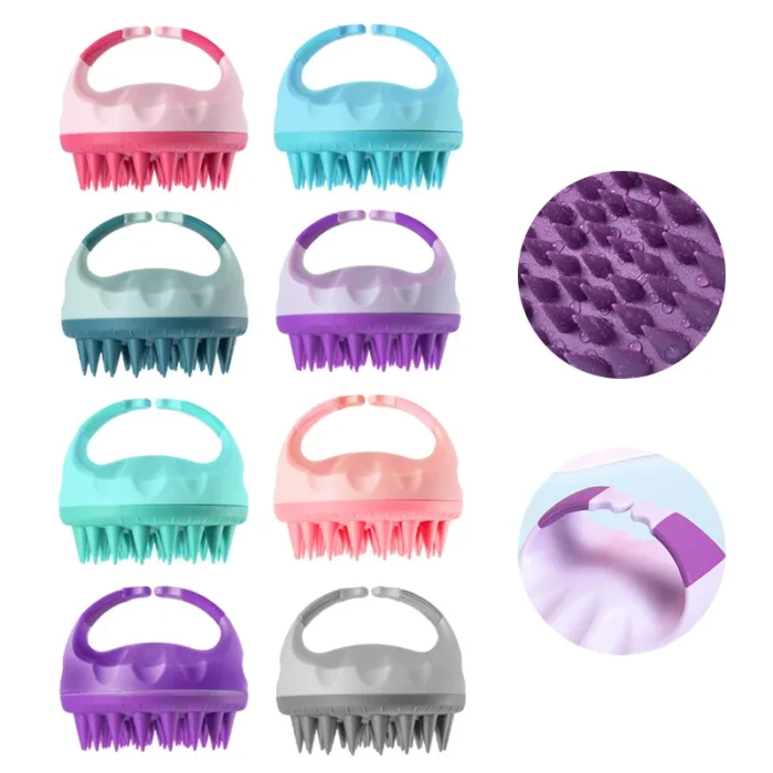 Scalp Scrubber Shampoo Brush Massager Clean Scalp Comb With Handle Hair Washing Brush Scalp Exfoliator Brush Head Scrubber Tools - Image 2