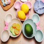 3 Pcs/Set Wheat Straw Children'S Tableware Set Kindergarten Baby Feeding Supplement Dinner Plate Bowl Spoon Fork Children'S Tabl - Image 3