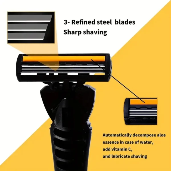 Men's Classic Manual Razor Vintage Water Wash Razor Blade Sharp Blade Anti Scratch Three Layer Blade Razor - Image 6