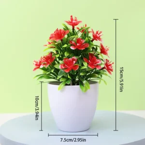 1pc Artificial Flowers Five Leaf Plum Small Potted Plants Can Be Placed Indoors And Outdoors Suitable For Home Decoration