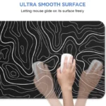 Large Extended Gaming Mouse Pad with Non-Slip Rubber Base,Topographic Design,for Full Desk Keyboard and Mouse Support - Image 4
