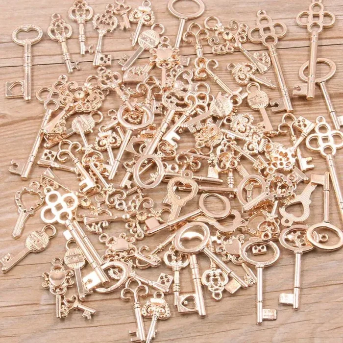 kf-S0c6dc31e5b914300b4b58bde0ff962f73 50g/pack Key Charms Bracelets Necklace Craft Metal Pendant For Jewelry Making DIY Supplies Small Business Supplies - Image 5