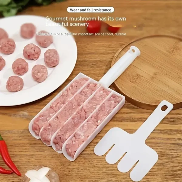 1 kitchen quadruple rice meat dumpling machine fish meatball household mold plastic spoon meat filling processing - Image 1