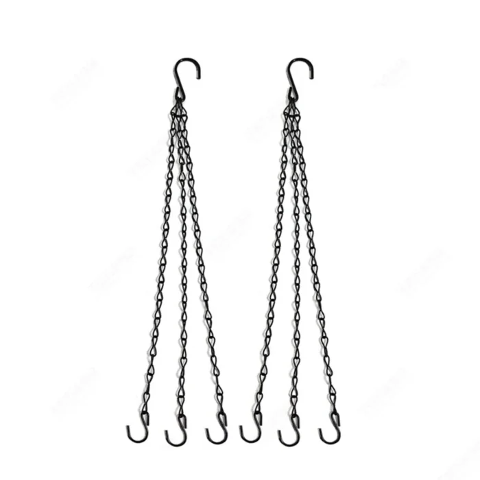 kf-S0e6855efab354c9bb80d02ddc70ad1e4z 40cm Imitation Rattan Hanging Basket Flower Pot Chain With 3 Hooks Basin Hydroponic Plants Plant Grow Basin Home Garden Decor - Image 1