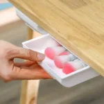 1pc White SelfAdhesive Storage Drawer Box Makeup Pencil Tray Desk Hidden Under Desk Stand Self-adhesive Under-drawer Storage Box - Image 4