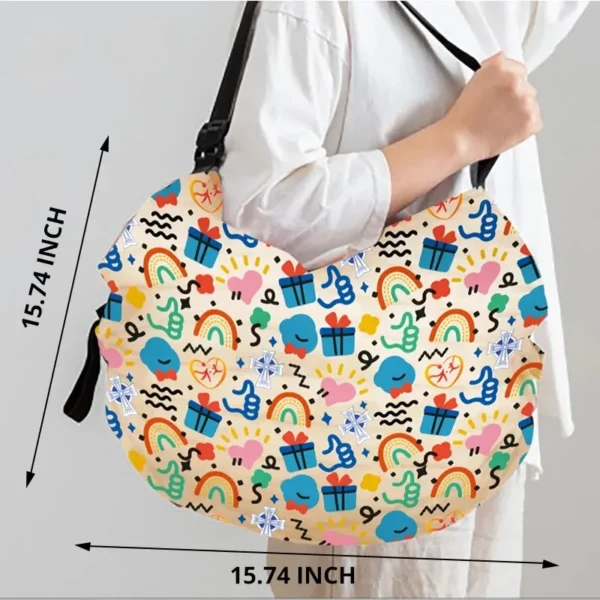 1pc Foldable Shopping Bag Eco-friendly Waterproof Portable Storage Bag Large Capacity Handbag Oversized Storage Bag For Travel - Image 6