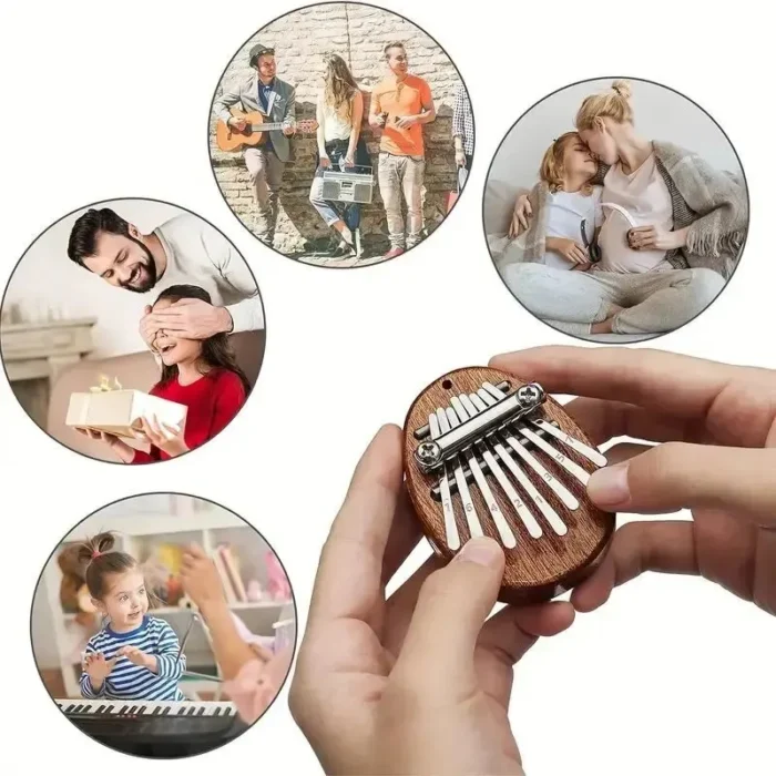 kf-S11243a5b21cc410998a08d91391d9f7fT 8 Key Mini Wooden Kalimba High Quality Exquisite Finger Thumb Piano Marimba Musical Good Accessory Pendant Gift - Image 3