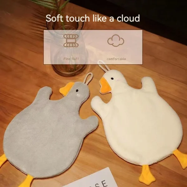 Cartoon Goose Hand Towel Kitchen Bathroom and Toilet Hand Towel Hanging Type with Super Water Absorption Quick Drying It Is Hard - Image 3