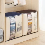 1Pc Futon Storage Bag Non-Woven Fabrics Transparent Visual Window for Quilt Storage Household Items Storage Bag - Image 3