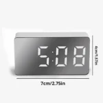 1Pc White LED Mirror Table Clock Snooze Display Time Night Light Desktop USB Alarm Clock Home Decor - Image 6