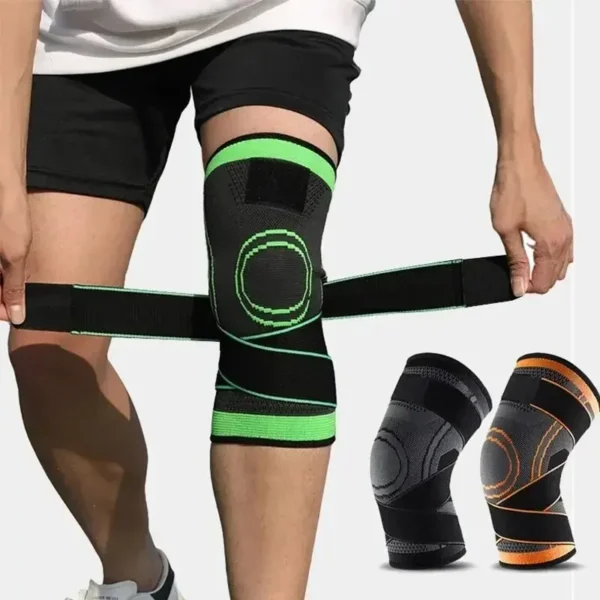 Knee Compressions Sleeve with Adjustable Straps for Running Working Out and Sports Wearing All Day - Image 1
