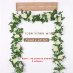 1Pcs 2.2M Artificial White Flower Fake Hanging Fake Vine Plants Leaves Artificials Garland Flowers Wedding Decoration - Image 5