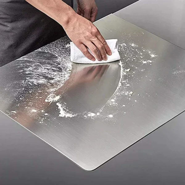 Stainless Steel Cutting Board With Lip Countertop Protector Multifunction Pastry Baking Board Fruit Meat Chopping Board - Image 4