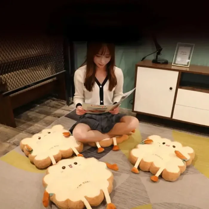 kf-S18a59ef7bd664f76991fe83ba44dbd53A 1pc Simulation Bread Toast Cushion Stuffed Memory Foam Pillow Sofa Chair Decor Seat Cushion Cute Student Chair Pad - Image 2