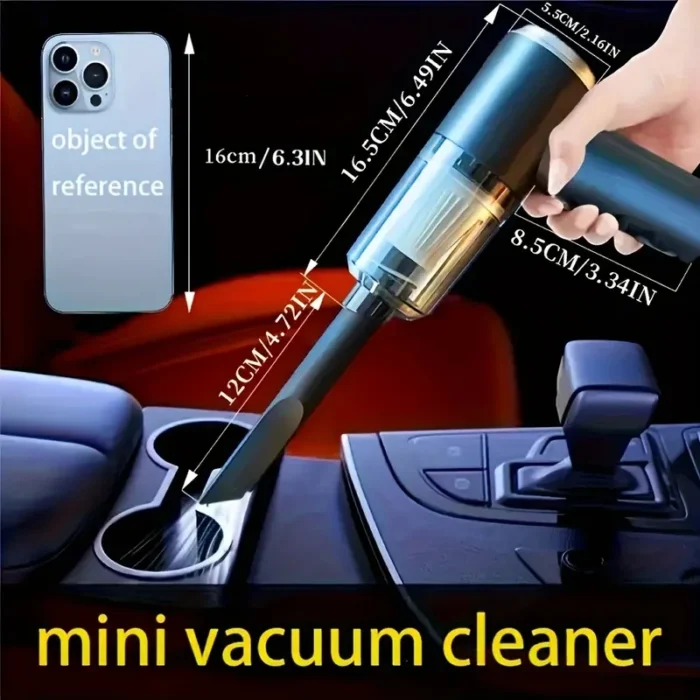 kf-S1b7e85b1e7884152bdf040dc44560b0b9 PCMOS 1PC Wireless Vacuum Cleaner Dual Use for Home and Car 120W High Power Powerful Vacuum Cleaner Black - Image 4