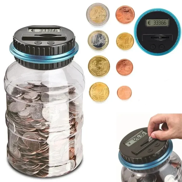 kf-S1bc13c38ed6e4cbd8c6c06cd5d2b4cc2T 1PC Electronic Piggy Bank Counter Coin Digital LCD Counting Coin Money Saving Box Jar Coins Storage Box For USD EURO Money Gifts - Image 1