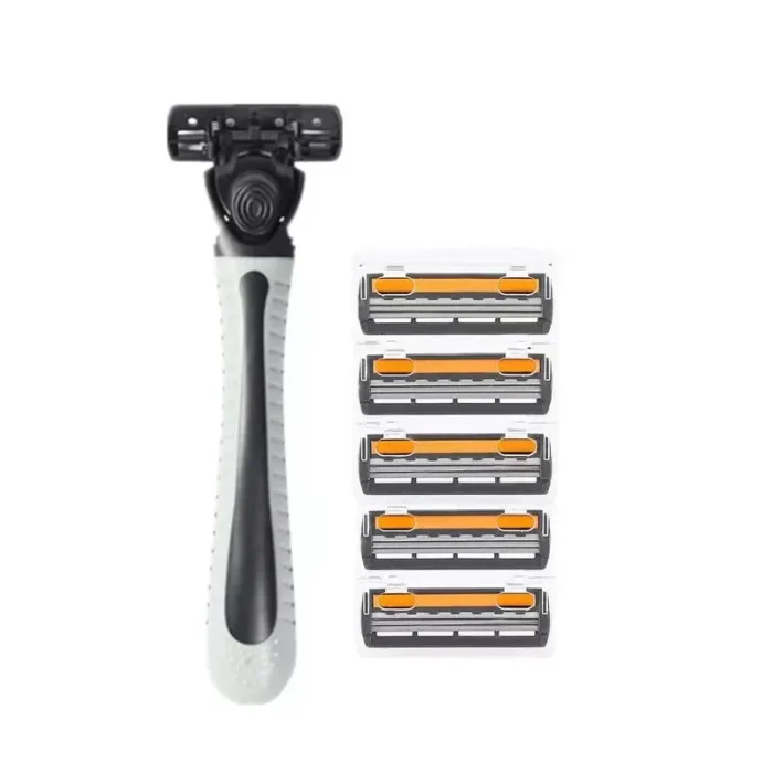 kf-S1be5c3f3c08948e4bc283f77b76b4f70m Shaver Brand New Design Men Razor Shaving Three Layer Shaver Reusable Razor Imported Blade Multi Tool Head Replace - Image 5