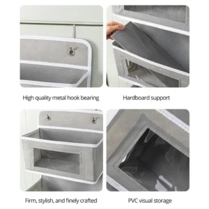 1pc Four-layer Storage Bag Door Hanging Fabric Organizer Bag For Sundries Items Underwear Socks