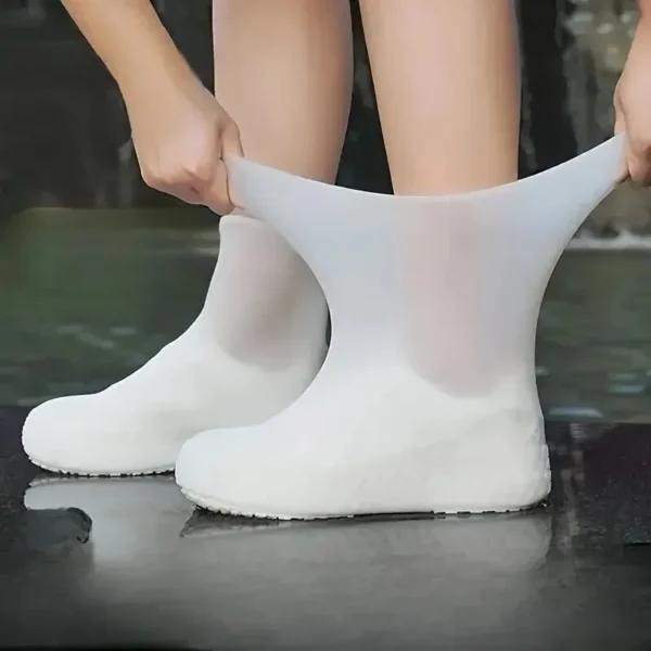 1 Pair Rubber Rain Boot Overshoes For Outdoor Use, Silicone Waterproof Shoe Covers, Rainy Day Shoe Cover, Reusable Non-Slip Rain - Image 5