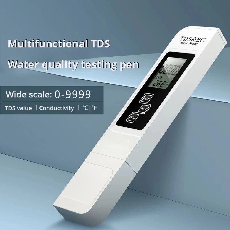 kf-S1d61a571101b40a0874503eda4fbf74bf 1pc White Handheld TDS Digital Water Tester High Precision Household Purified Tap Water Multifunctional Large Screen Display - Image 1