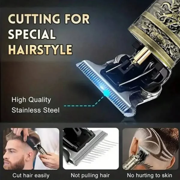T9 LCD Electric Hair Clipper Oil Shaving Head Electric Pusher Carving Electric Shaver Rechargeble Hair Trimmer for Men Care - Image 2